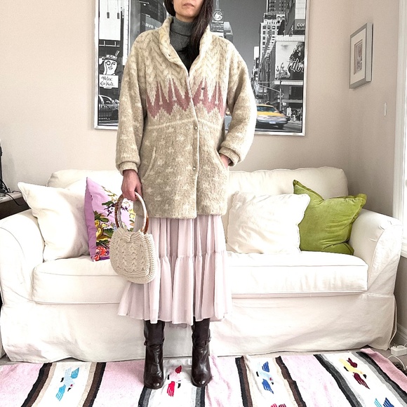 Vintage wool knit jacket - Picture 2 of 16